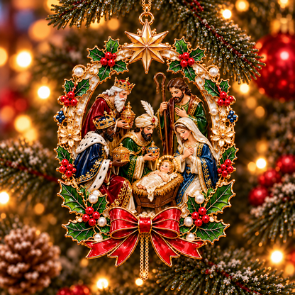 2026 Nativity Christmas Ornaments – 6-Piece Holy Family & Bethlehem Keepsake Collection | Faith-Inspired Christmas Tree Decorations & Meaningful Religious Gifts