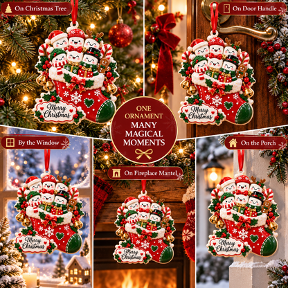 Christmas Marshmallow Family Stocking Ornament - image 7