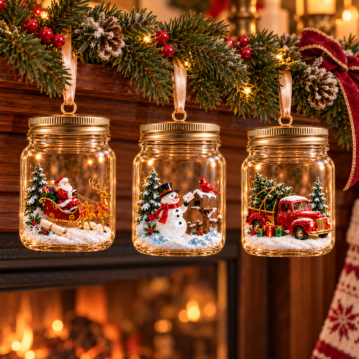 Christmas in a Jar – 6 Enchanting Holiday Scene Ornament Designs