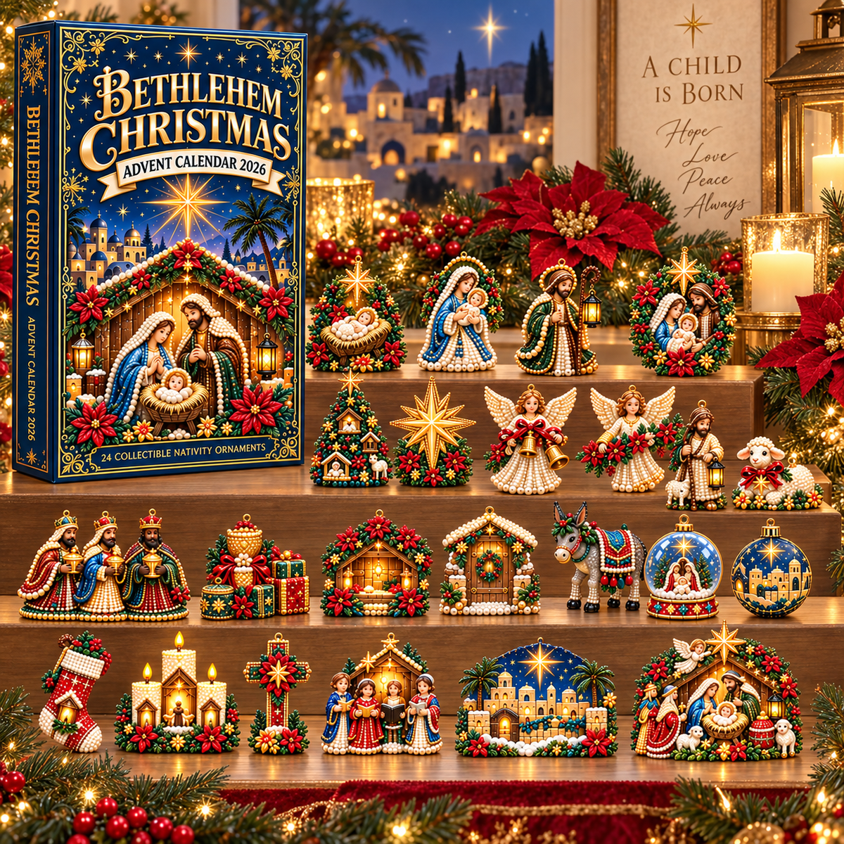 2026 Pearl, Jesus & Nativity Scene 24-Day Advent Calendar