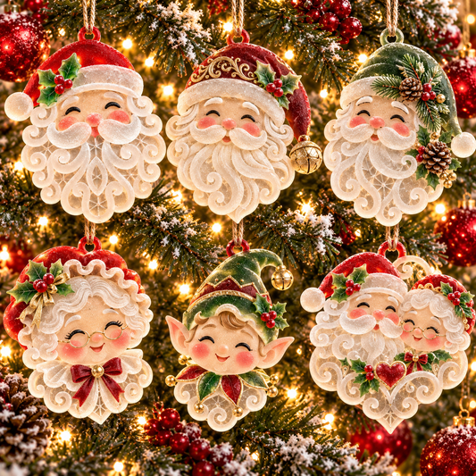 Vintage Frosted Christmas Ornament Collection - image 1