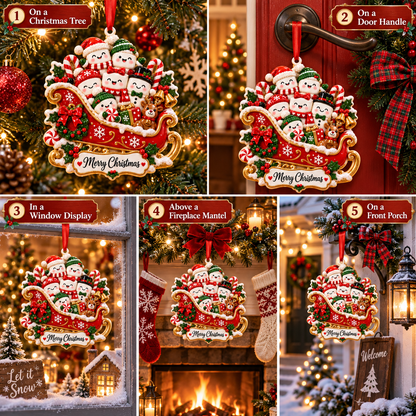 Christmas Marshmallow Family Sleigh Ornament - image 10