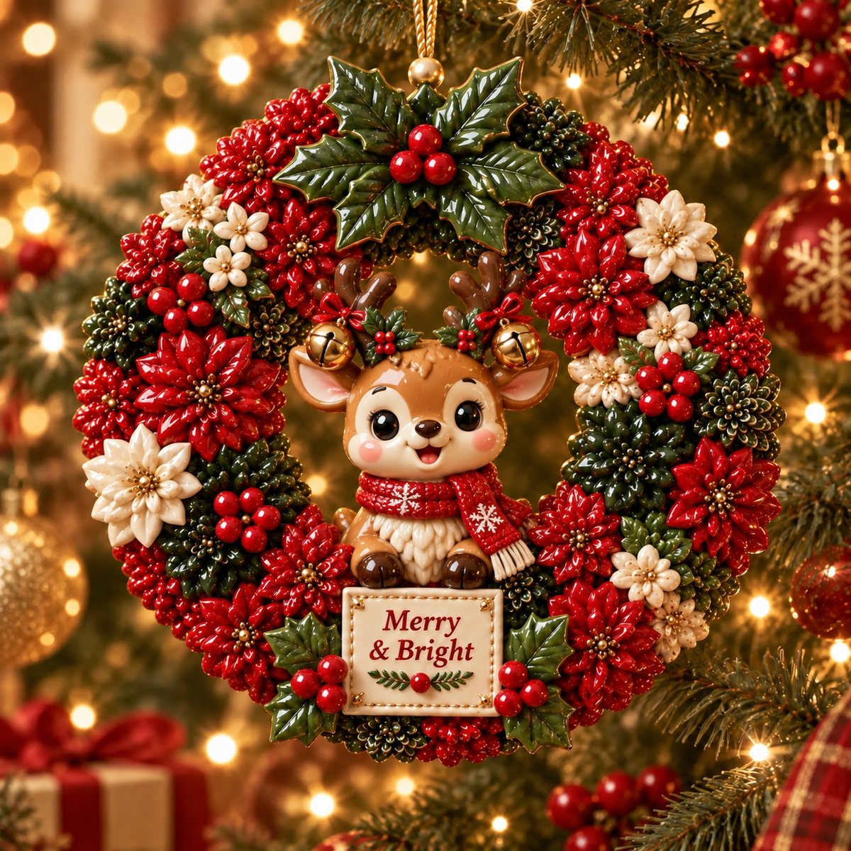 Merry & Bright Christmas Wreath Ornament Collection – 6-Piece  Santa, Snowman, Gingerbread, Nutcracker, Reindeer & Cardinal Christmas Tree Decorations | Festive Holiday Keepsake Gifts