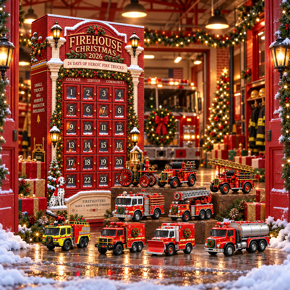 2026 Fire Truck Advent Calendar - 24 Days of Vintage Engines & Rescue Trucks
