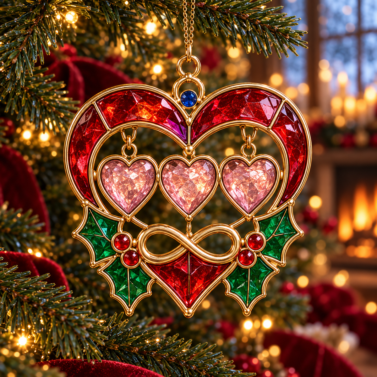 ✨ 2026 Magical Stained Glass Christmas Ornaments – Set of 6 |  Crystal Castle, Candy, Rocket, Rainbow Star & Heart Hanging Decorations | Colorful Christmas Tree Ornaments & Holiday Gifts