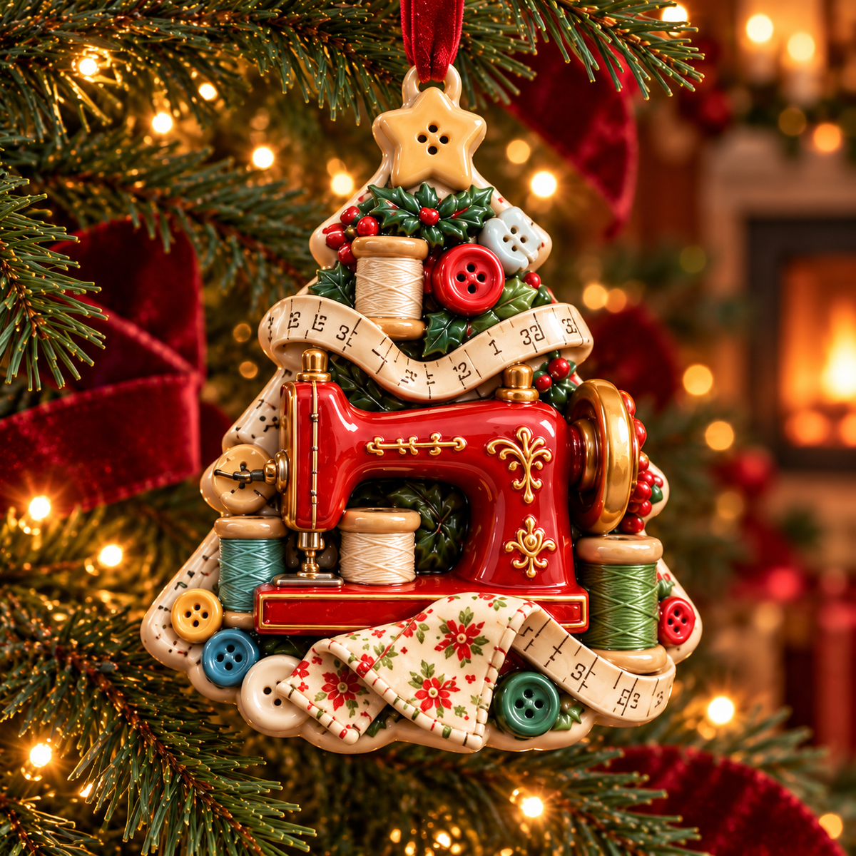 Sew Merry – Vintage Sewing Christmas Tree Ornaments in 6 Charming Designs