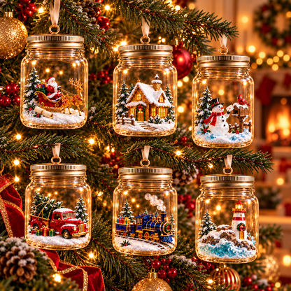 Christmas in a Jar – 6 Enchanting Holiday Scene Ornament Designs