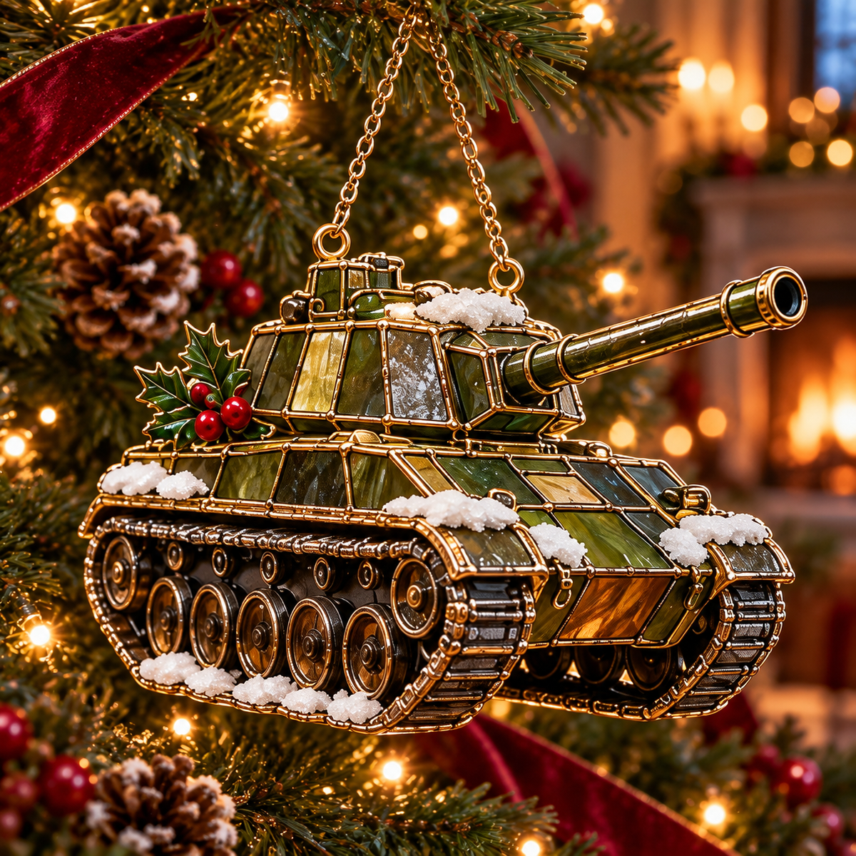 ✨ 2026 Military Stained Glass Christmas Ornaments – Set of 6