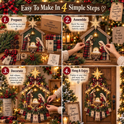 ⏳ Last Day 50% OFF – DIY Lighted Christmas Nativity Scene Door Hanging Kit 🎄