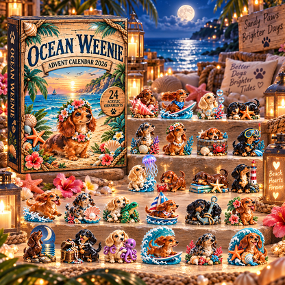 Surfing Dachshund Advent Calendar - 24 Days of Ocean-Themed Surprises