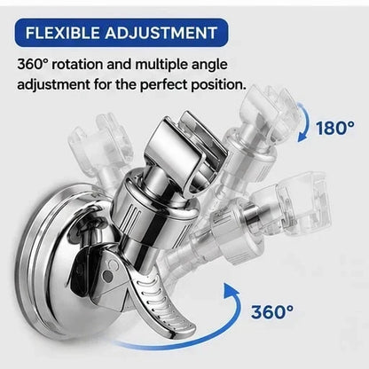 2pcs Adjustable Shower Head Holders Removable Suction Cup Shower Head Bracket No Drill Shower Head Bracket