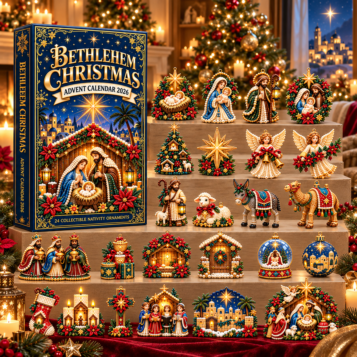 2026 Pearl, Jesus & Nativity Scene 24-Day Advent Calendar
