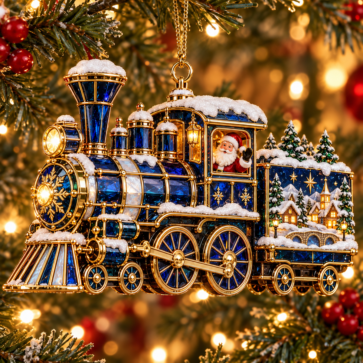 Christmas Magic Express – 6-Piece Vintage Christmas Train Ornament Collection | Santa, Snowman, Nutcracker & More