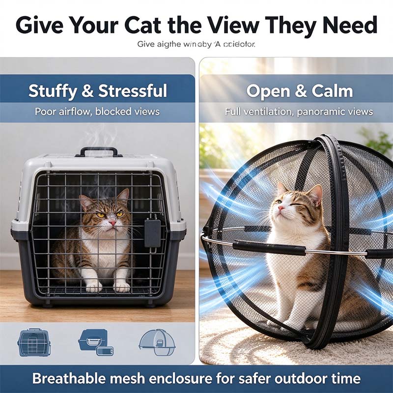 Portable Outdoor Cat Enclosure Mesh Ball Cat Cage 🐱