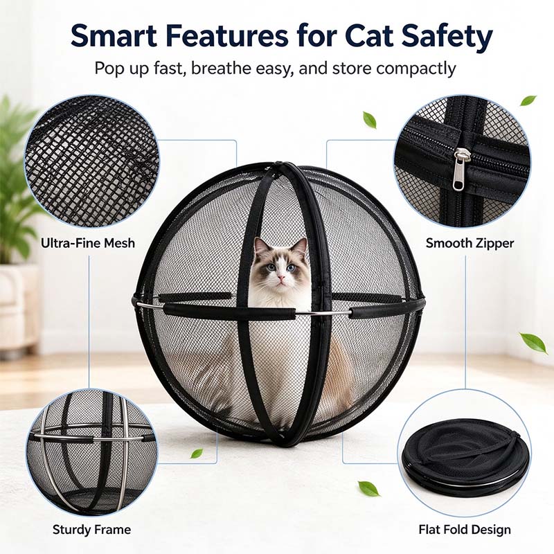 Portable Outdoor Cat Enclosure Mesh Ball Cat Cage 🐱