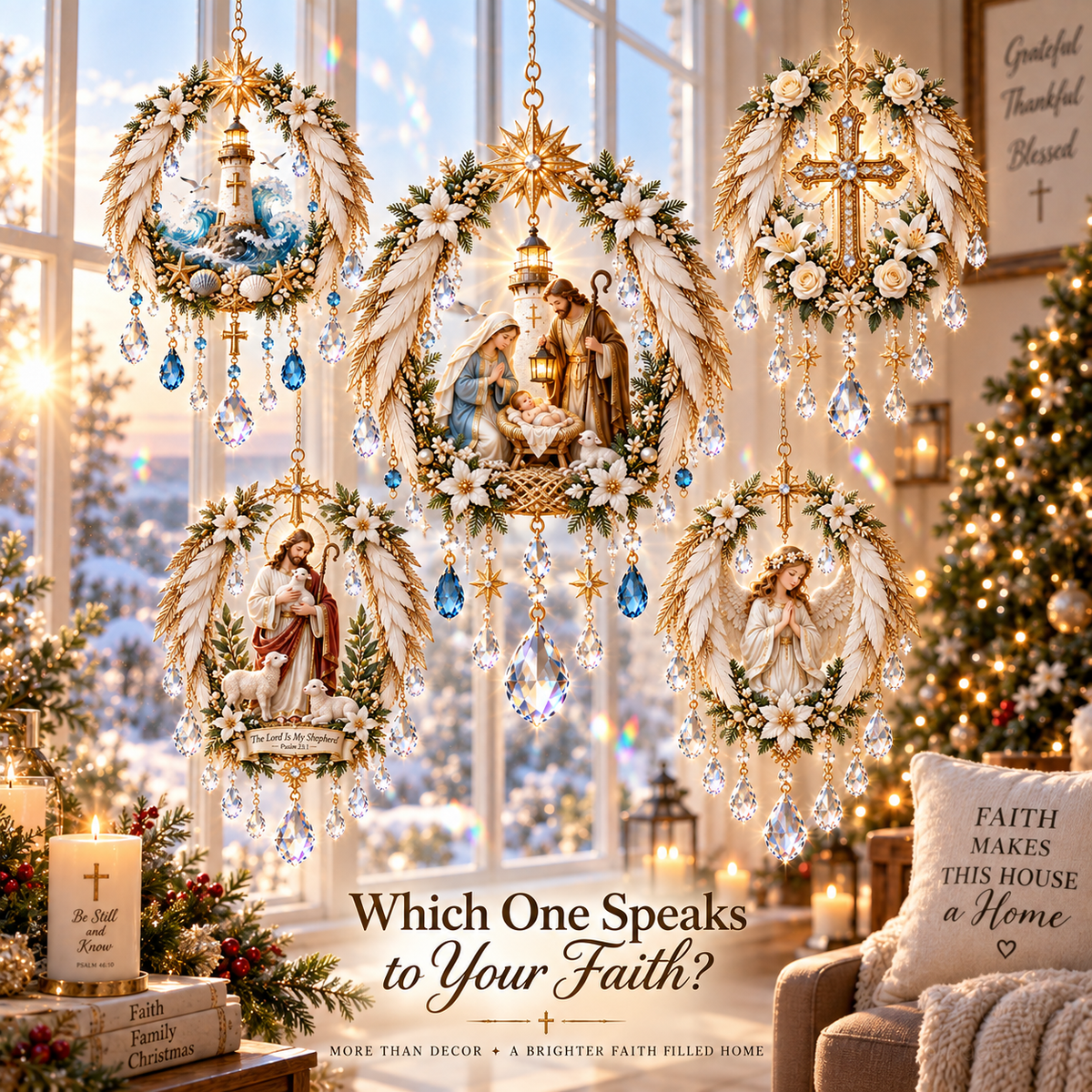Faith Inspired Suncatcher – Christian Window Hanging Decor, Religious Keepsake Gift for Home, Prayer Space & Encouragement