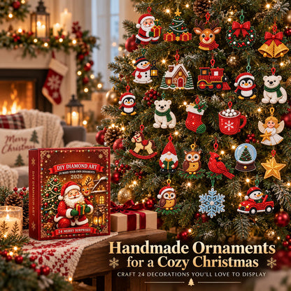 CHRISTMAS KICKOFF 40% OFF - Christmas Diamond Painting Advent Calendar 2026 - 24-Day DIY Craft Ornament - Creative Christmas Gift for Craft Lovers