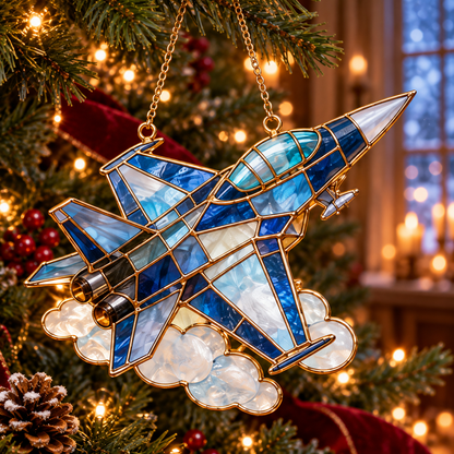 ✨ 2026 Military Stained Glass Christmas Ornaments – Set of 6