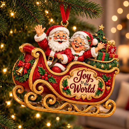 Santa & Mrs. Claus Christmas Adventures – Festive Tree Ornaments in 6 Charming Designs