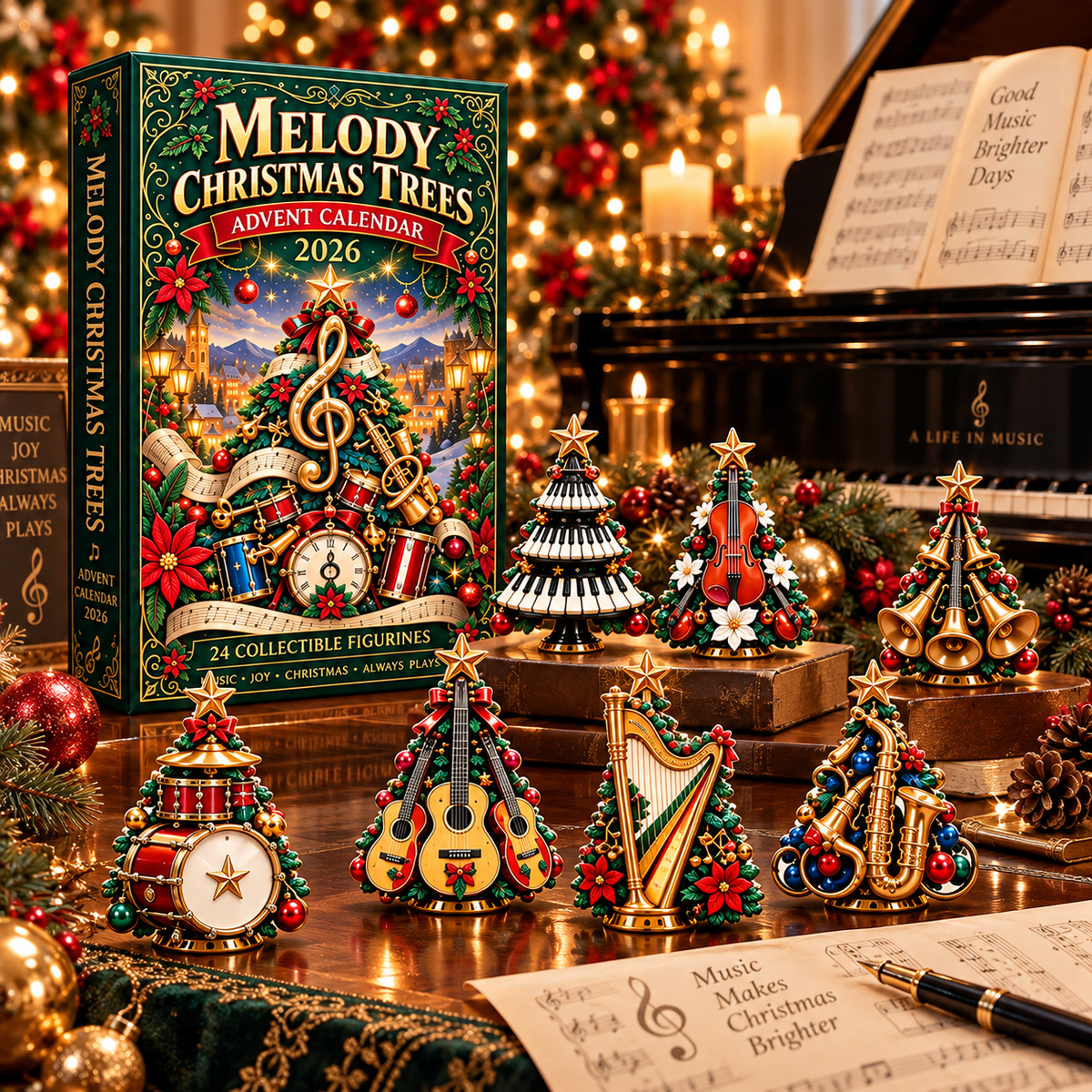 2026 Musical Instruments Christmas Tree 24-Day Advent Calendar