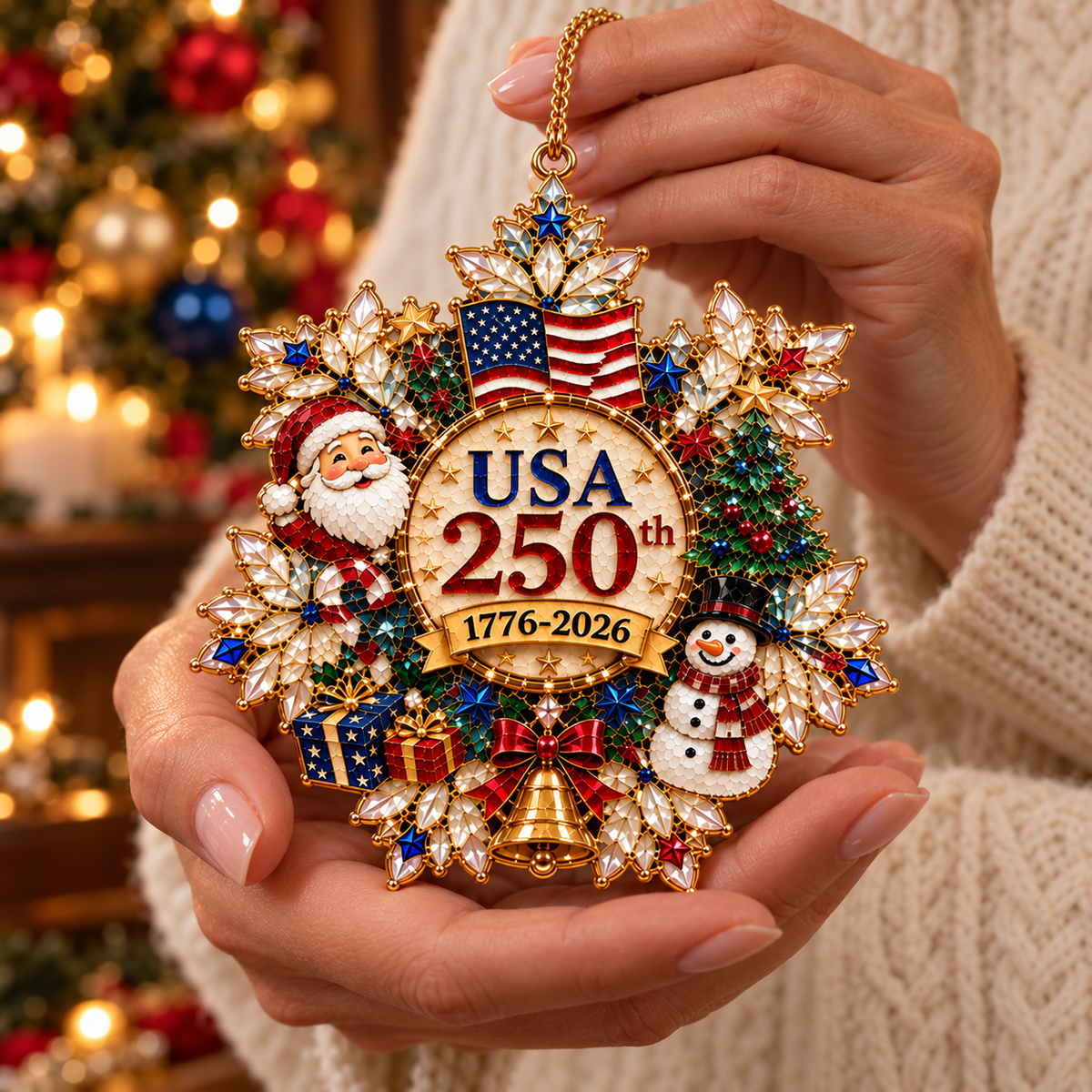 2026 250th Anniversary Crystal Snowflake Christmas Ornament — A Keepsake to Treasure