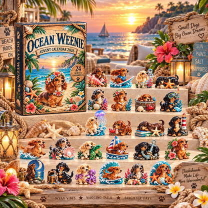Surfing Dachshund Advent Calendar - 24 Days of Ocean-Themed Surprises