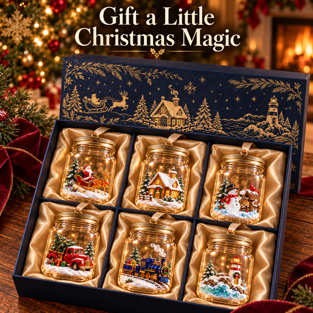 Christmas in a Jar – 6 Enchanting Holiday Scene Ornament Designs