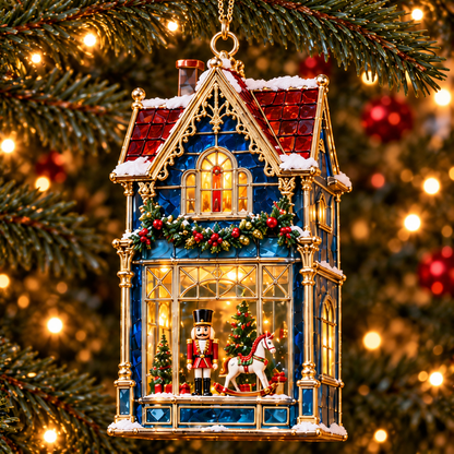 🏘️ 2026 Christmas Village House Ornaments – Set of 6 Vintage Holiday Keepsakes