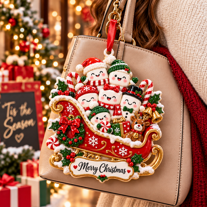 Christmas Marshmallow Family Sleigh Ornament - image 8