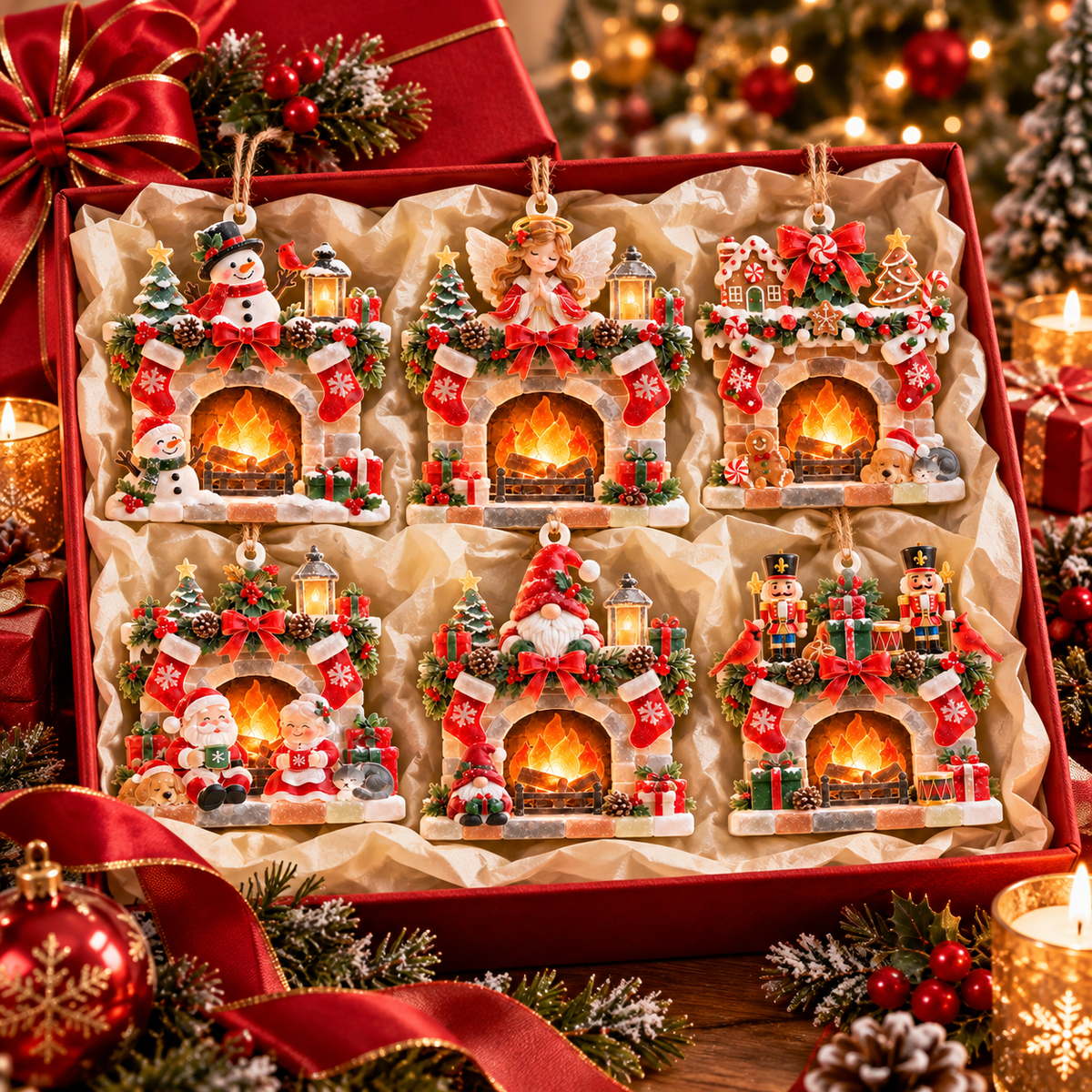 2026 Cozy Christmas Fireplace Ornaments - image 13