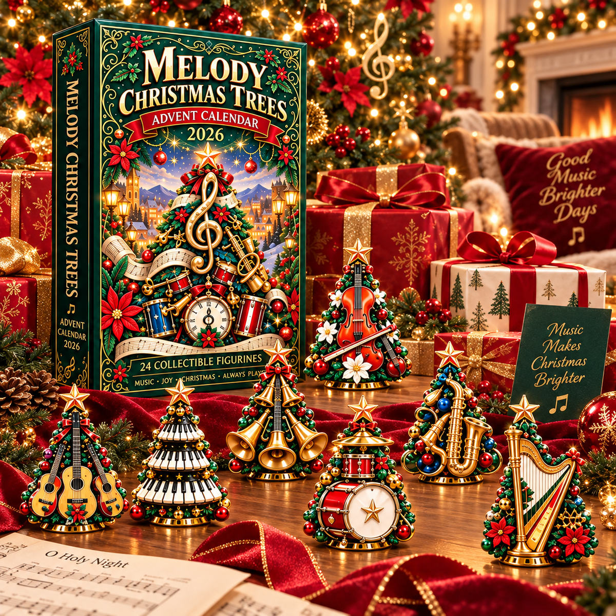 2026 Musical Instruments Christmas Tree 24-Day Advent Calendar