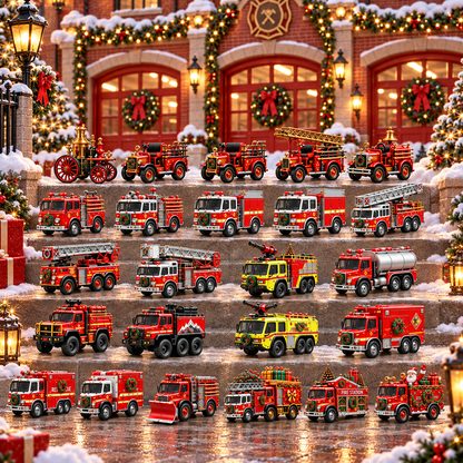 2026 Fire Truck Advent Calendar - 24 Days of Vintage Engines & Rescue Trucks