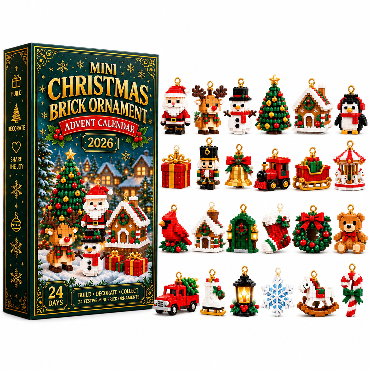 ⏳ 🎄 24-Day Mini Christmas Ornament Advent Calendar 🧱
