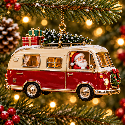 Vintage Christmas Camper Ornaments – 6-Piece Retro Holiday RV Collection | Cozy Christmas Tree Decorations & Heartwarming Keepsake Gifts