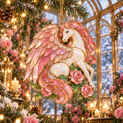 ✨ 2026 Enchanted Stained Glass Unicorn Christmas Ornaments – Set of 6