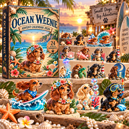 Surfing Dachshund Advent Calendar - 24 Days of Ocean-Themed Surprises