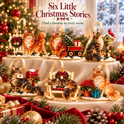 A Very Maine Coon Christmas – 6-Piece Cozy Holiday Ornament Collection