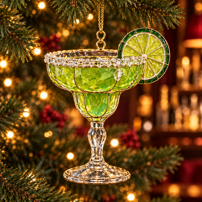 ✨ 2026 Vintage Stained Glass Cocktail & Wine Christmas Ornaments – Set of 6 |  Martini, Margarita, Whiskey, Red Wine & Champagne Hanging Decorations | Christmas Tree Ornaments & Unique Holiday Gifts for Cocktail Lovers