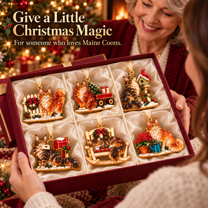 A Very Maine Coon Christmas – 6-Piece Cozy Holiday Ornament Collection