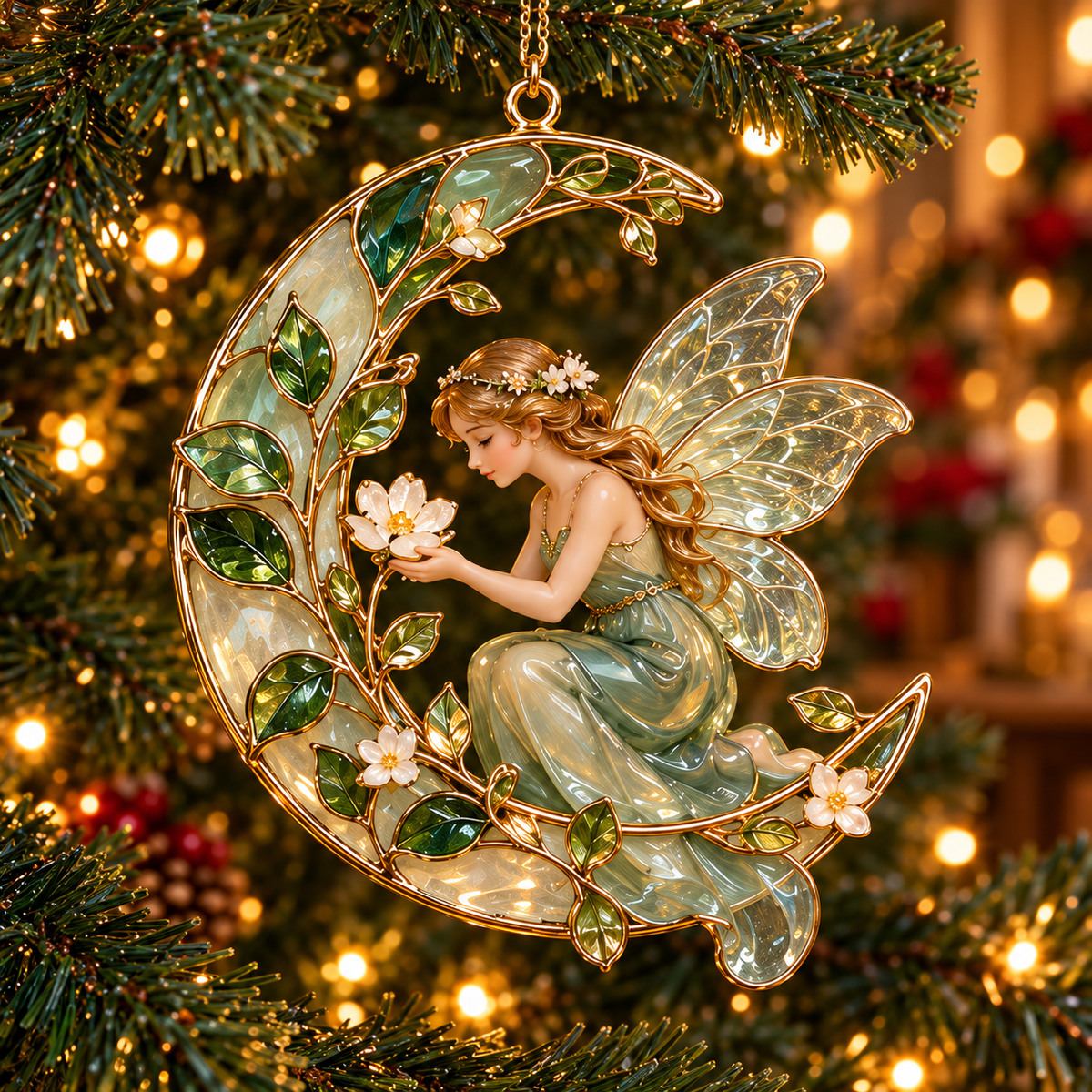 ✨ 2026 Enchanted Moon Fairy Christmas Ornaments – Set of 6