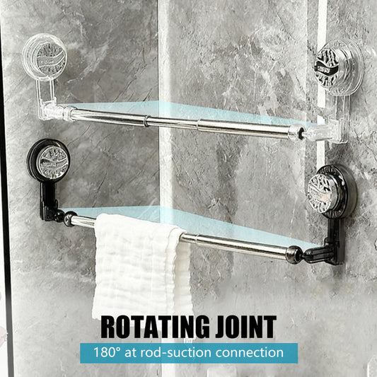Hang Towels Instantly! No-Drill Adjustable Suction Cup Towel Bar